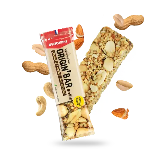OVERSTIM.s Origin' Bar | Flavor - Salty (Almonds, Cashew nuts) | 1 bar