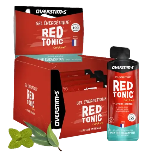 OVERSTIM.s RED TONIC Liquid Energy Gel | Flavor - Mint - Eucalyptus | Display unit 36 gels